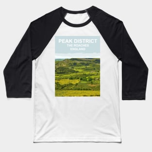 Peak District, The Roaches, Derbyshire Peak District. Travel poster Baseball T-Shirt